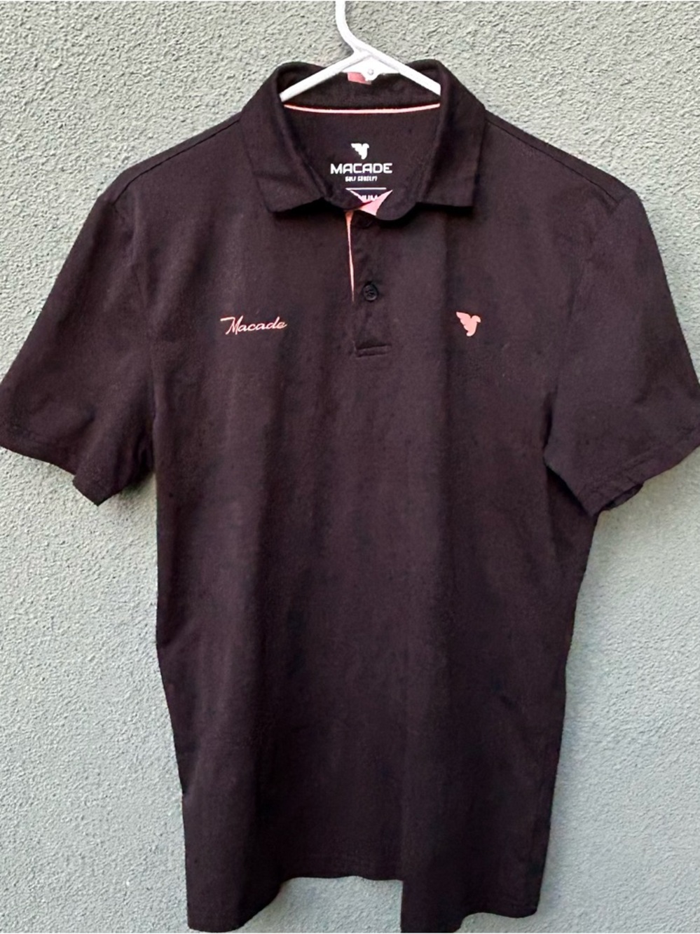 Macade Golf Polo, 4-Way Stretch, Lightweight in Black Size Medium